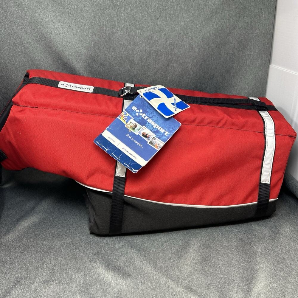 Extrasport Deluxe Dog PFD Life Jacket Size XL 80-120lb Red Flotation Device READ